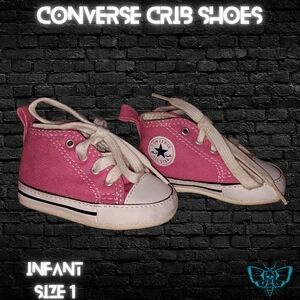 My First Chuck Taylors Converse All Star Pink Baby High Top Crib Shoes Size 1 🆕